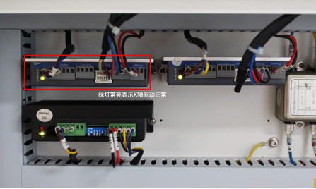 紅框：驅(qū)動器接口及指示燈面板（位于機器右下側(cè)門）